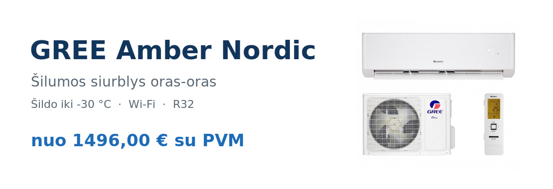 GREE Amber Nordic šilumos siurblys